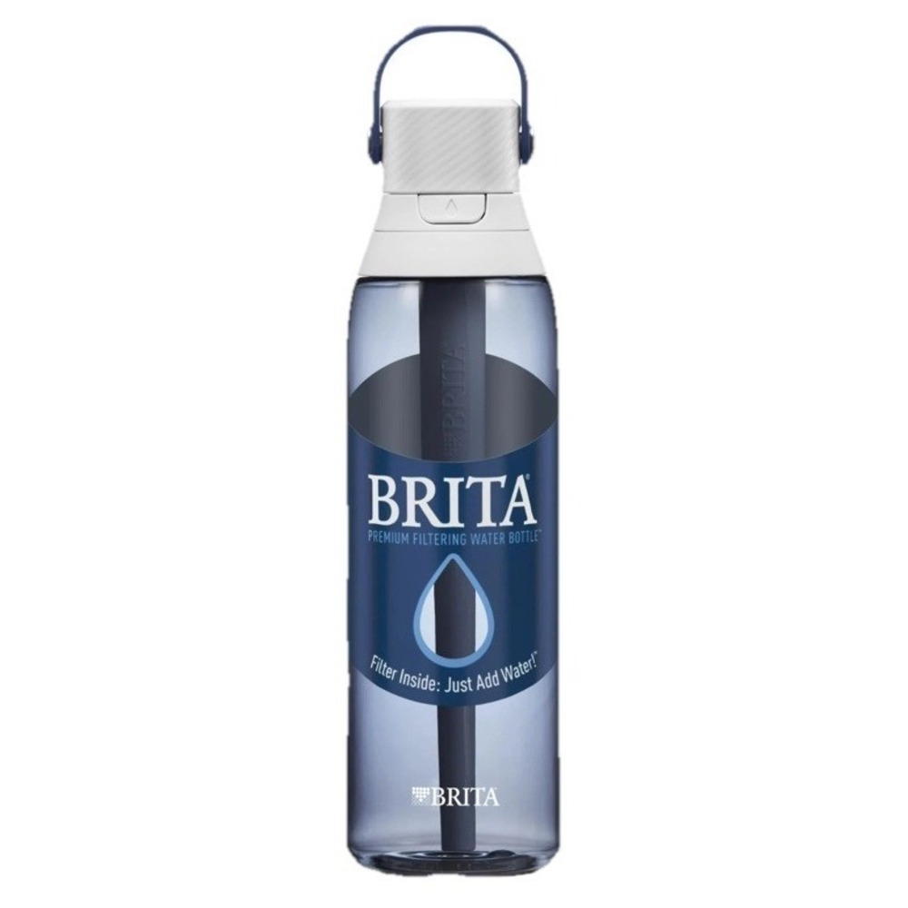 Brita 26 oz Blue Night Sky Premium Leak Proof Filtered Water Bottle with Straw